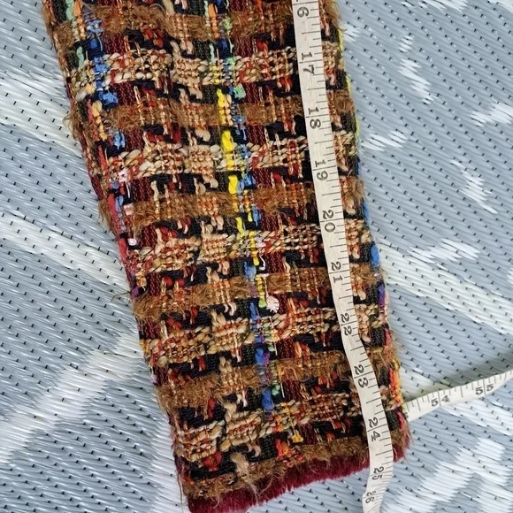 ANTHROPOLOGIE Ett:twa Harlequin Oversized Tweed Brown Burgundy Blazer Jacket - Picture 13 of 15